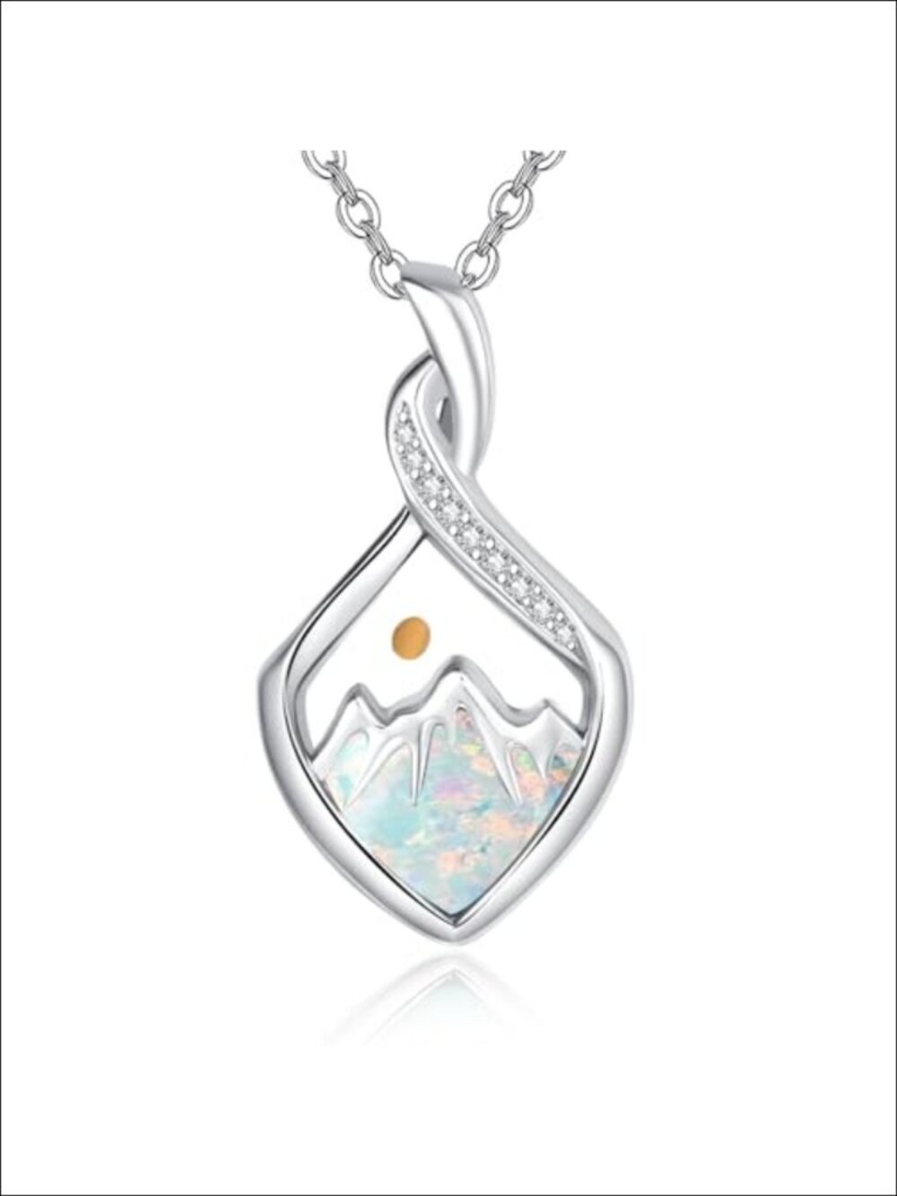 Mustard Seed Necklace 925 Sterling Silver Opal Christian Faith Pendant
